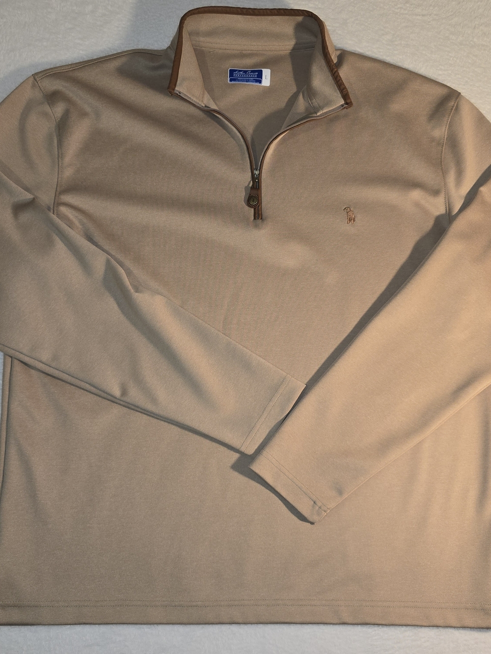 Southern Casanova  Performance Quarter Zip Pullover Size L Tan/Brown